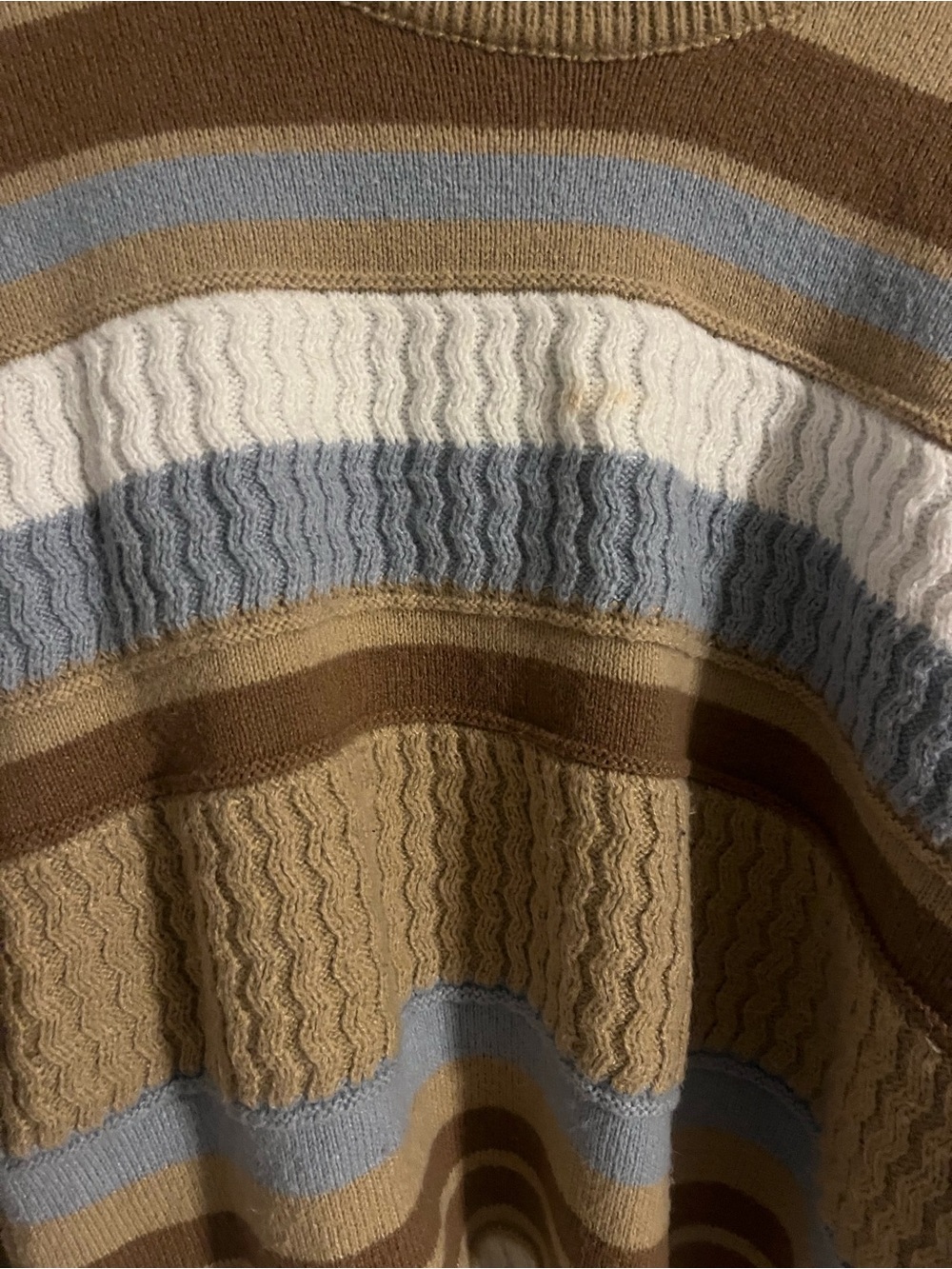 Aelfric Eden Striped Cable Knit Crewneck - Brown Blue White - Picture 4 of 4